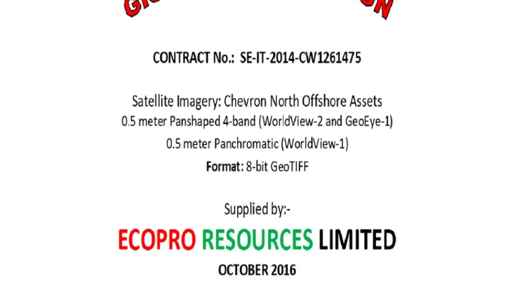 Provision of Satellite Imagery for Chevron North Offshore Assets