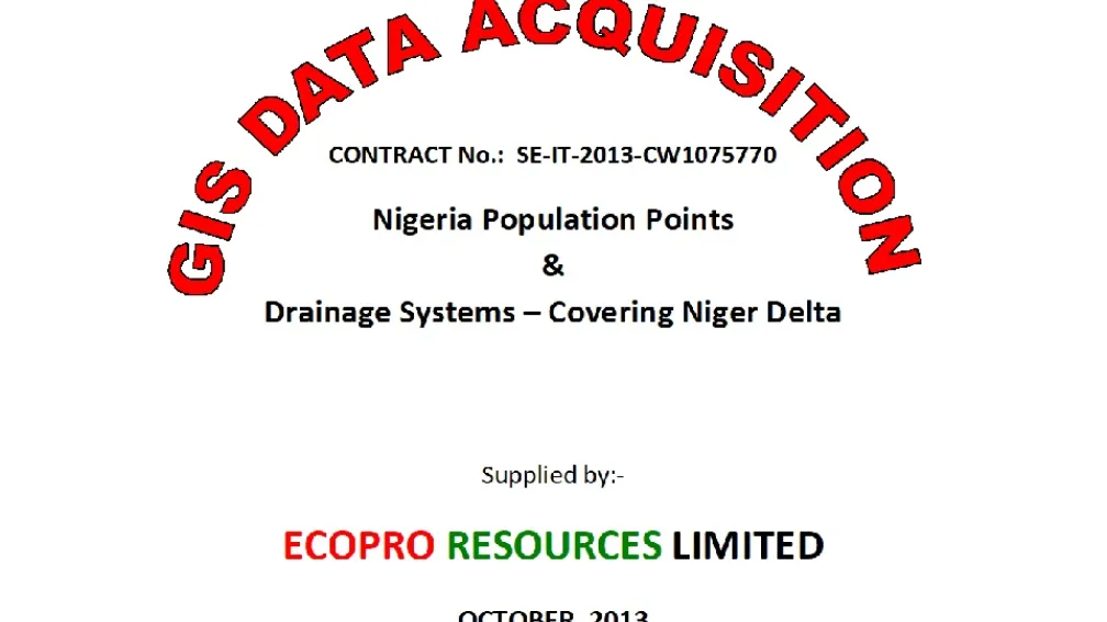 GIS Data on Niger Delta (Nigeria) Drainage Systems