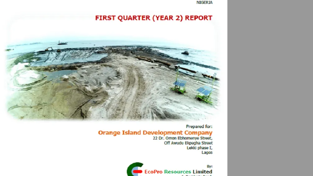 IMM for Orange Island Reclamation.  FIRST QUARTER YEAR 2 REPORT